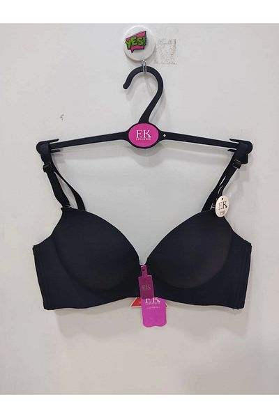 F.K Fk Wirefree and Half Supported Laser Cut Bra 514 - Black