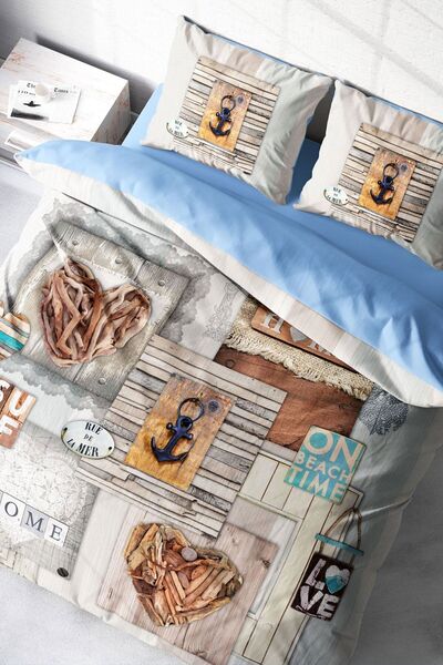 MonoHome طقم غطاء لحاف مزدوج مطبوع رقميًا ثلاثي الأبعاد من La Mer