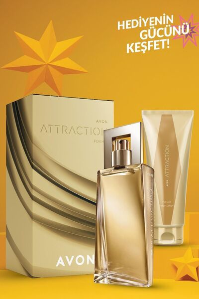 AVON Attraction Kadın Parfüm Edp 50 Ml. ve Vücut Losyonu 125 Ml. Hediye Paketi
