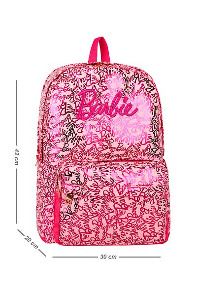 Bliss Rucsac de școală din țesătură strălucitoare cu model roz - Licențiat