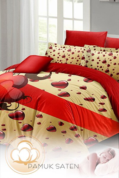PerlaSera 3D Custom Design - Double Duvet Cover Set, Tightly Woven Cotton Satin, Valentine's Day Gift