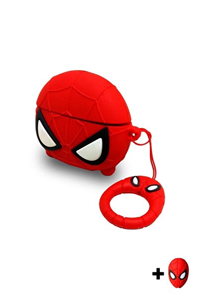 EWEC Pro Uyumlu Spiderman Figürlü Sevimli Kulaklık Kılıfı Ve Spiderman Figürlü Kablo Koruyucu Seti