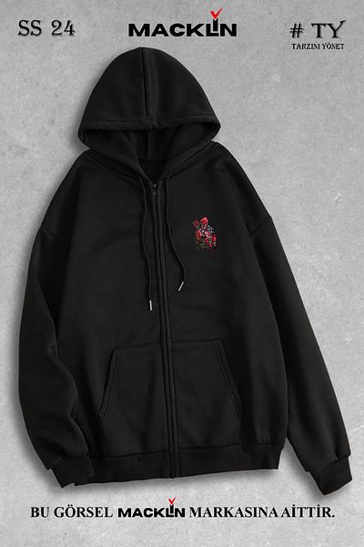 macklin Φούτερ με κουκούλα Deadpool Lead Printed Unisex - Μπουφάν Fleece με φερμουάρ
