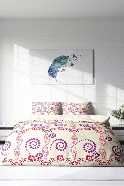 MonoHome Purple Hypnosis - 100% Cotton Satin Double Duvet Cover Set