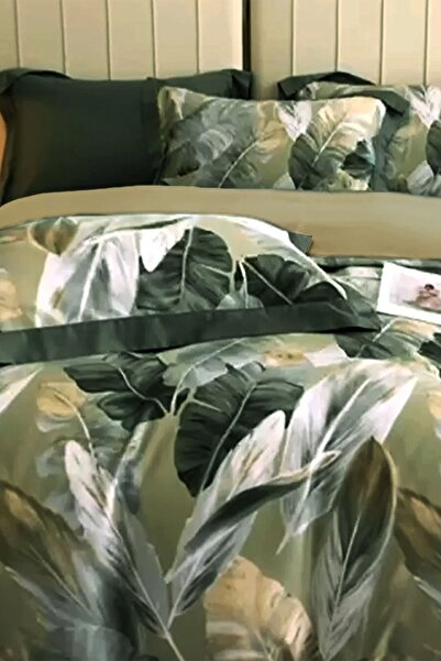 PerlaSera 3D Спеціальний дизайн - Двоспальний комплект постільної білизни, щільно тканий бавовняний сатин, «Листяний сон»