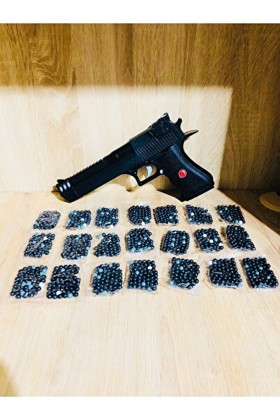 PeriYedi Büyük Boy 30x15 Cm Şarjörlü Boncuklu Plastik Silah 1 adet 21 adet plastik boncuk