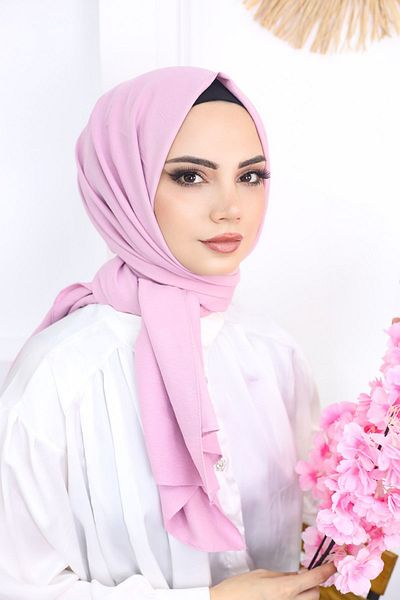 feronis Μοντέλο Hijab Γυναικείο Βαμβακερό Σάλι Cazz _ Πούδρα Ροζ