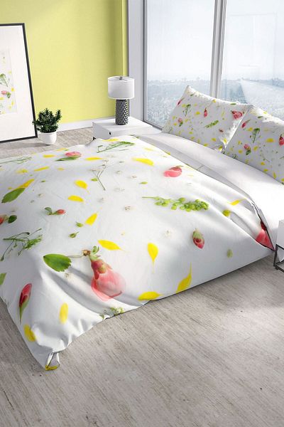 PerlaSera Garden 3d Cotton Satin Double Duvet Cover Set