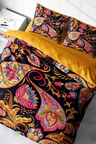 PerlaSera 3D Custom Design - Double Cotton Satin Duvet Cover Set, Indian