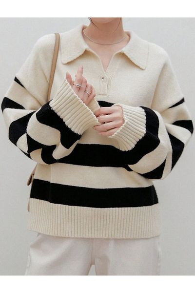 MODA MHE Πουλόβερ με ριγέ γιακά πόλο