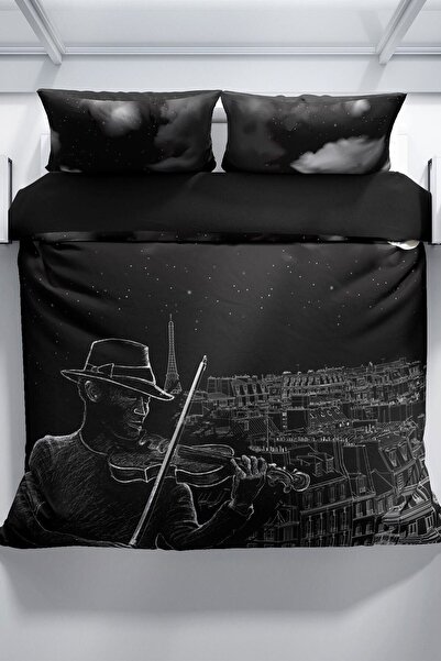 Cattleya City 3d Cotton Satin Double Duvet Cover Set