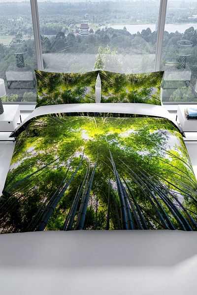 Cattleya Forest 1 3d Cotton Satin Double Duvet Cover Set