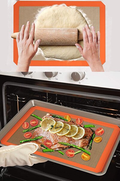 Akkoyunlu home بساط خبز وعجين من السيليكون مقاس 30 × 40 سم - سيلبات ذاتي التشحيم