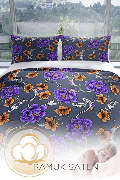 PerlaSera Floral 3d Бавовняний сатеневий двоспальний комплект постільної білизни