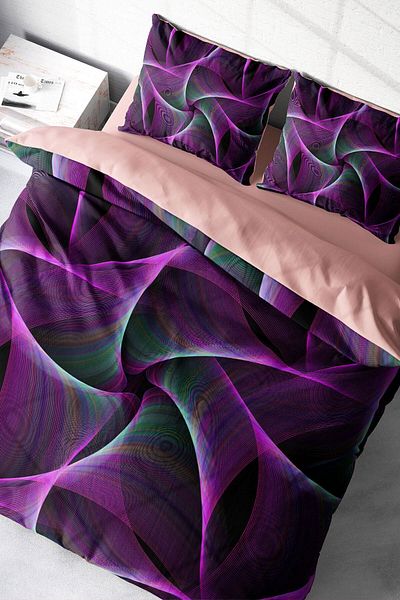 PerlaSera Mandala 3 - Double Duvet Cover Set, Tightly Woven Cotton Satin, 3D Custom Design