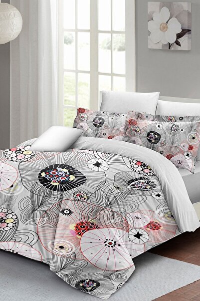 PerlaSera 3D Special Design Grey Energy Luxury - Σετ Παπλωματοθήκη Διπλό, Πυκνό Βαμβακερό Σατέν