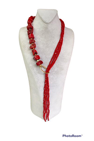 Takkı by Handan Mercan taşı tasarım kolye.