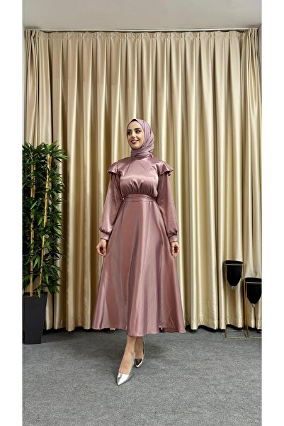 Tarzım Tuba Leila Hijab Collar Evening Dress
