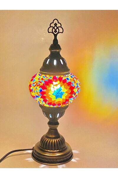 THK STORE Mozaik Masaüstü Komodin Otantik Dekor Aydınlatma Masa Ve Gece Lambası