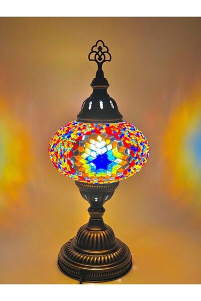 THK STORE Mozaik Masaüstü Komodin Otantik Dekor Aydınlatma Masa Ve Gece Lambası