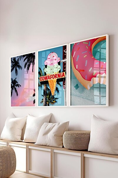 Postifull Σετ ζωγραφικής με καλοκαιρινό θέμα, 3 λευκά πλαίσια και αφίσες - Δι...