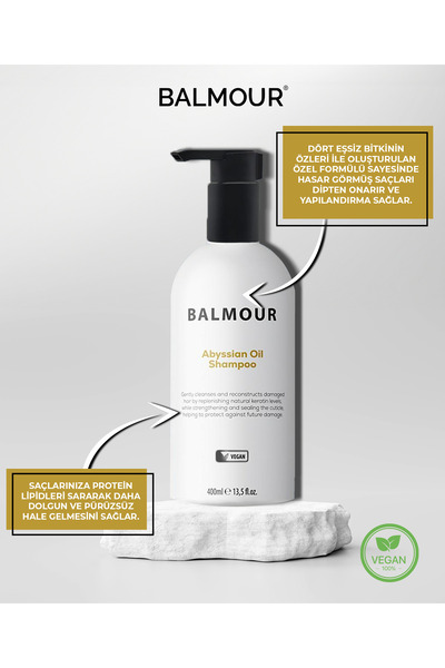 BALMOUR Abyssinian Oil Onarıcı Keratin Şampuanı 400 ml
