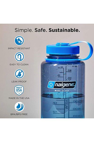 NALGENE قارورة مياه سعة 48 أونصة Wm Sustain 1.5 لتر أزرق 2020-0248