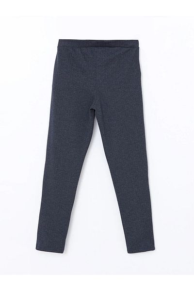LC Waikiki Lcw Grace - Navy Blue Jacquard, Elastic Waist Patterned Women's Trousers