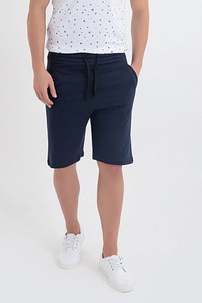 DYNAMO Men's Navy Blue Plus Size Elastic Waist Shorts & Bermudas