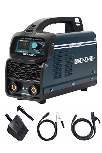 Graizer Alman Mma 200 Amper Profesyonel Dijital Göstergeli Invertör Kaynak Makinesi