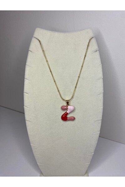 Özlemin takı tezgahı Çelik renkli balon harf kolye Z harfi