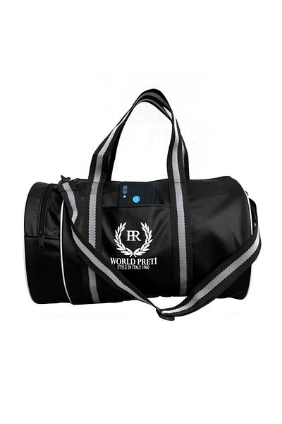 jetavm World Preti Black Cylinder Sports Fitness Gym Bag