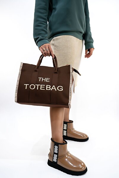 Cosser حقيبة كتف نسائية كبيرة الحجم باللون البني المر