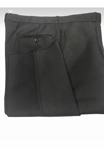 BUGİ GİYİM Erkek Kumaş Pantolon Siyah Mevsimlik Klasik Kesim Yüksek Bel Baba Pantolonu Pileli