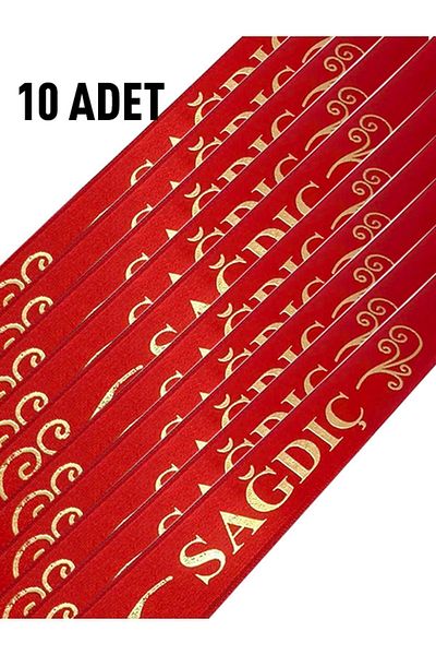imzatasarım Red Groomsmen Ribbon Groomsmen Oversleeve Sleeve Ribbon Henna Night Wedding Supplies (10Pcs)