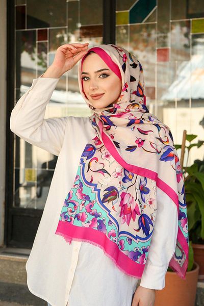 Hint İpek Yunkv01-07 Model Patterned Wool Cashmere Shawl