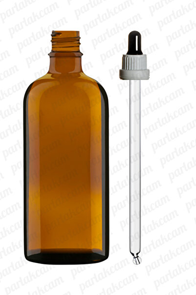 parlakcam 100ml Amber Damlalıklı Cam Şişe 100cc Kilitli Kapak Kahverengi Cam ...