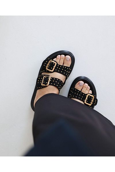 Banksy Stapled Sista Slippers