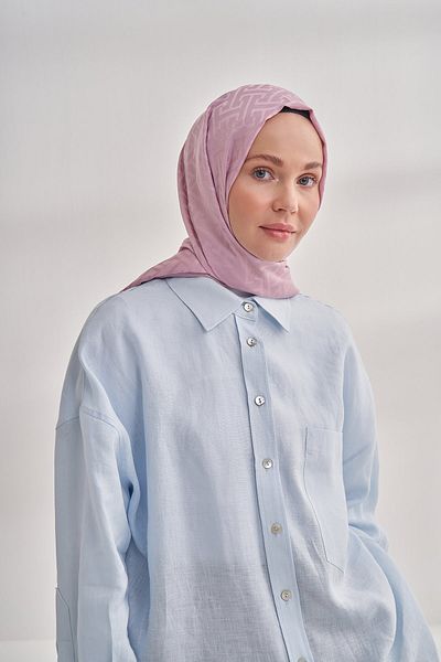 ARMANDA Powder Colored Nanya Jacquard T Patterned Shawl