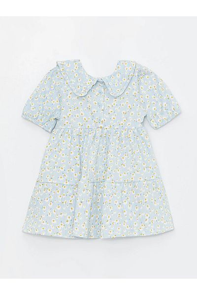 LC Waikiki LCW Baby - Floral Print Baby Collar Short Sleeve Dress for Baby Girl