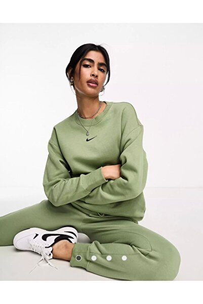 Nike Sportswear Phoenix Fleece Oversized Crew-Neck Yeşil Kadın Sweatshirt