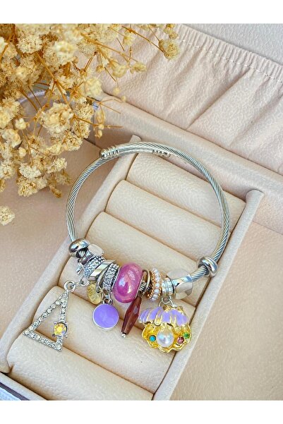 Karen Jewelry İstiridye Charmlı Çelik Bileklik