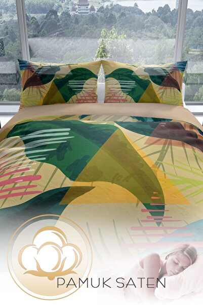 PerlaSera Розслаблюючий 3D бавовняний сатеневий двоспальний комплект постільної білизни