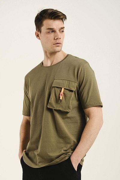 Oksit Ανδρικό μπλουζάκι Comfort Fit με λεπτομέρεια Aldrich Bellows Pocket Crew Neck