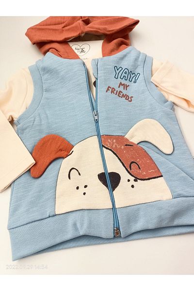 Tongs Seasonal Baby Boy 3-Piece Long Sleeve Set with Barks Vest