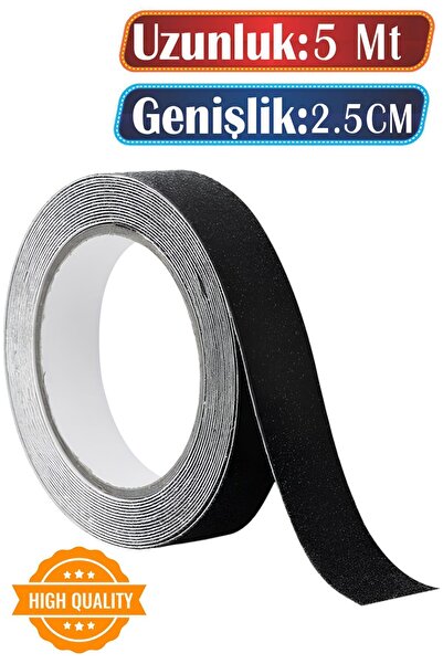 Dünya Magnet Merdiven Zemin Kaydırmaz Bant Yapışkanlı Kaymaz Bant Siyah 2.5 C...