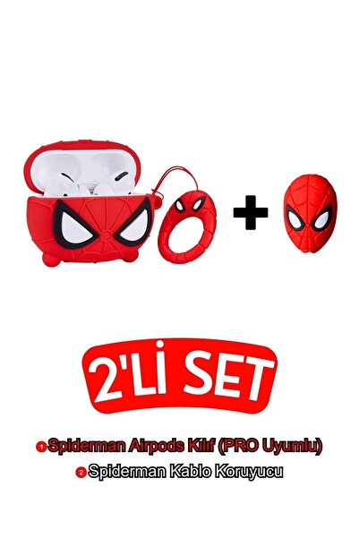 EWEC Pro Uyumlu Spiderman Figürlü Sevimli Kulaklık Kılıfı Ve Spiderman Figürl...