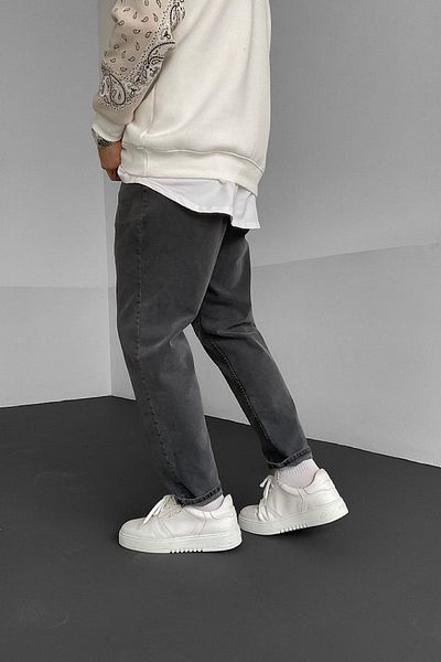 NO61 MAN Άνετο τζιν Boyfriend Anthracite Grey Color Comfortable Fit