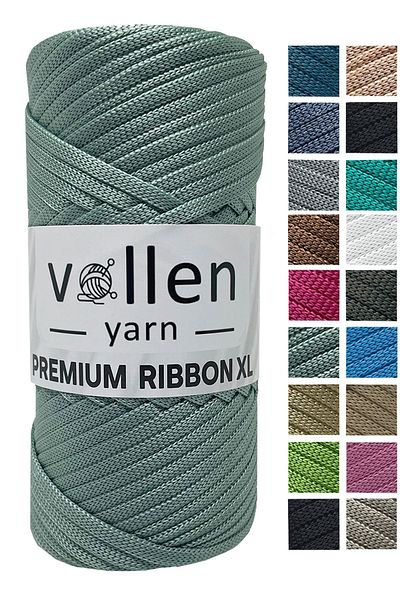 vollen yarn Premium 200gr/4mm Πολυεστερικό σχοινί κορδέλας, σχοινί μακραμέ, σχοινί τσάντας, σχοινί χόμπι, σχοινί σουπλά, πράσινο νερό