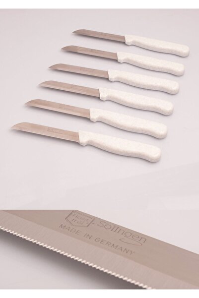 Solingen Tırtıklı Meyve Ve Sebze Bıçağı 6 Adet Beyaz Simli